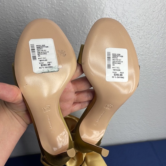 GIANVITO ROSSI gold satin heels 38 - Picture 11 of 11